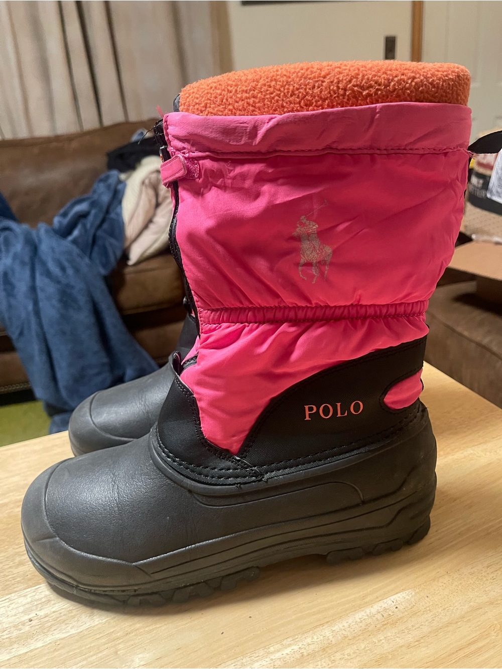 Polo Ralph Lauren Boots Whistler Black Pink Waterproof Boot Girls/womans 5